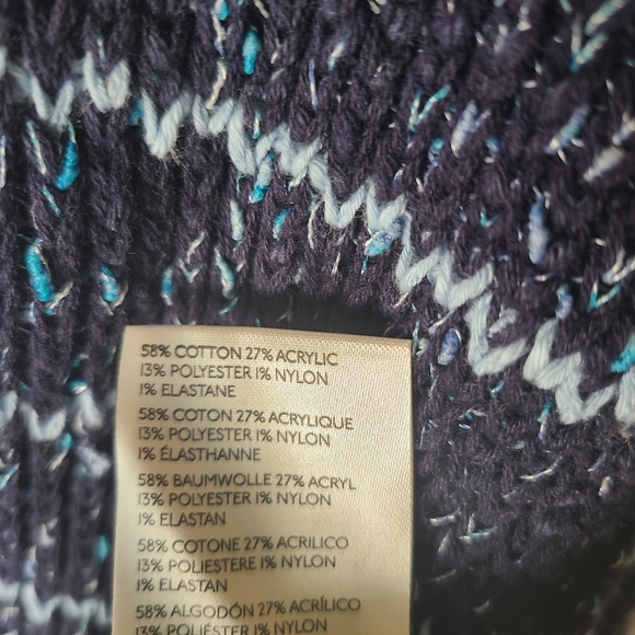 Free People NWT Starlight Blue Striped Cotton Blend  Heavy Knit Sweater - Picture 11 of 14